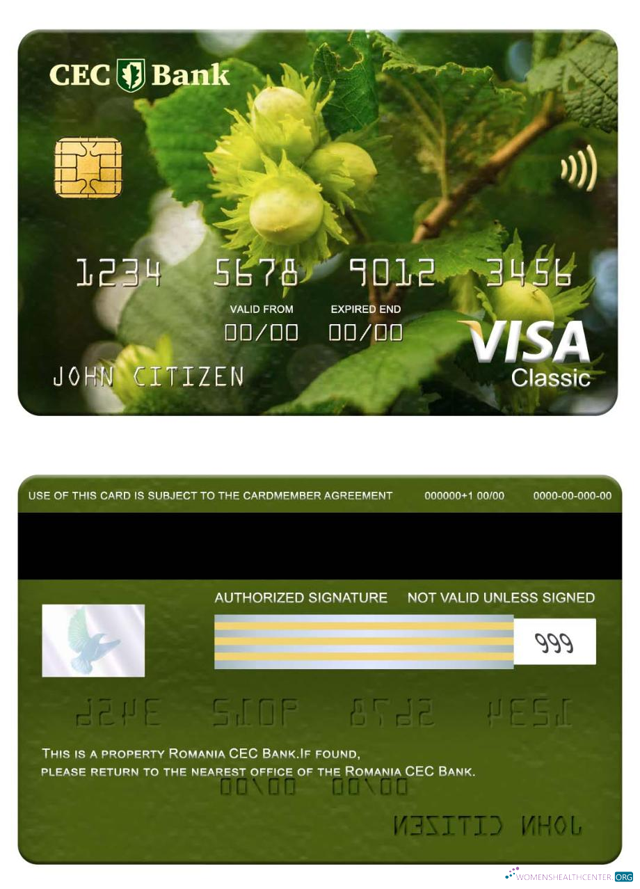 Download Romania CEC Bank visa classic card Photoshop template
